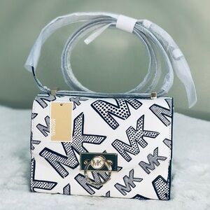 Michael Kors Hendrix Extra-Small Logo Embossed Leather Convertible